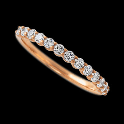 14K Rose Gold band with 13 Round Lab Grown Diamond having TCW-.39
