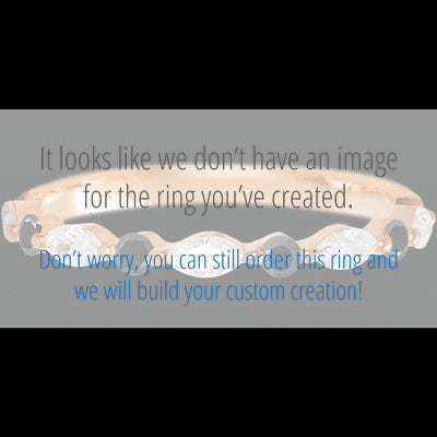 14K Rose Gold band with alternating 4 Round Black Diamond and 5 Marquise Lab Grown Diamond having TCW-.47