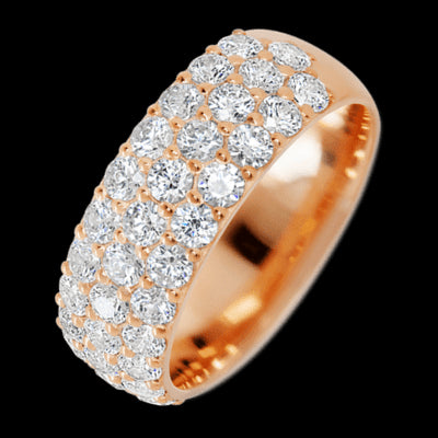14K Rose Gold band with 43 Round Lab Grown Diamond having TCW-2.15