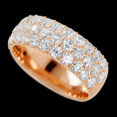 14K Rose Gold band with 43 Round Lab Grown Diamond having TCW-2.15