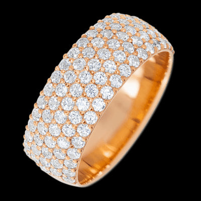 14K Rose Gold band with 88 Round Lab Grown Diamond having TCW-1.32