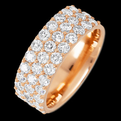14K Rose Gold band with 37 Round Lab Grown Diamond having TCW-1.85