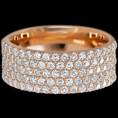 14K Rose Gold band with 93 Round Lab Grown Diamond having TCW-1.4