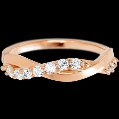 14K Rose Gold band with 9 Round Lab Grown Diamond having TCW-.27