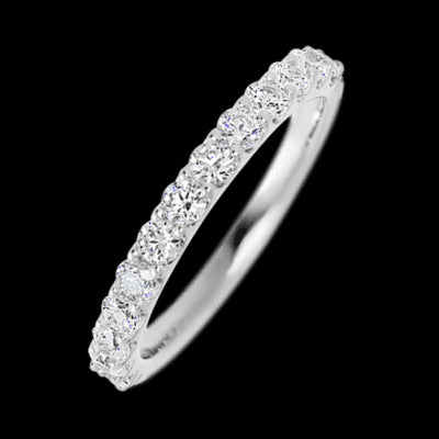 14K White Gold band with 13 Round Lab Grown Diamond having TCW-.65
