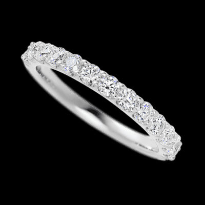 14K White Gold band with 13 Round Lab Grown Diamond having TCW-.65