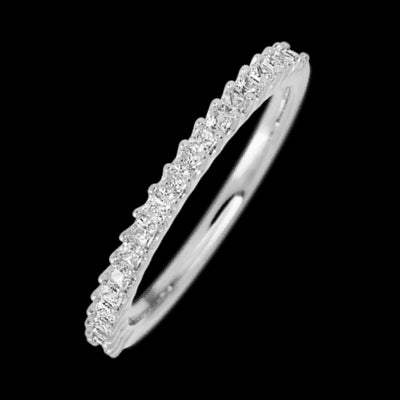 14K White Gold band with 21 Princess Lab Grown Diamond having TCW-.63