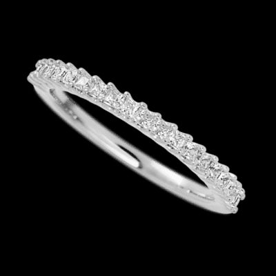 14K White Gold band with 21 Princess Lab Grown Diamond having TCW-.63