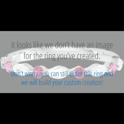 14K White Gold band with alternating 4 Round Ruby and 5 Marquise Lab Grown Diamond having TCW-.47