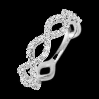 14K White Gold band with 46 Round Lab Grown Diamond having TCW-.69