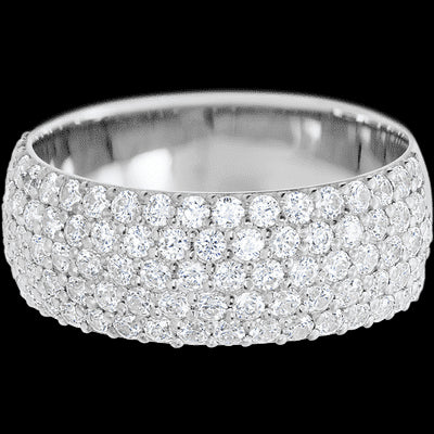 14K White Gold band with 88 Round Lab Grown Diamond having TCW-1.32