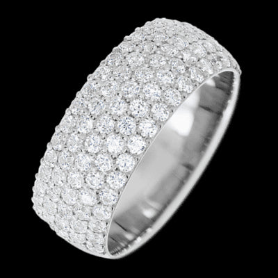 14K White Gold band with 88 Round Lab Grown Diamond having TCW-1.32