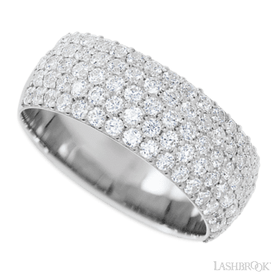 14K White Gold band with 88 Round Lab Grown Diamond having TCW-1.32