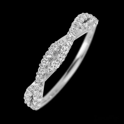 14K White Gold band with 26 Round Lab Grown Diamond having TCW-.39