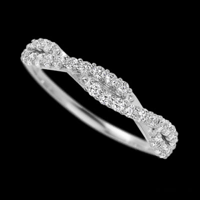 14K White Gold band with 26 Round Lab Grown Diamond having TCW-.39