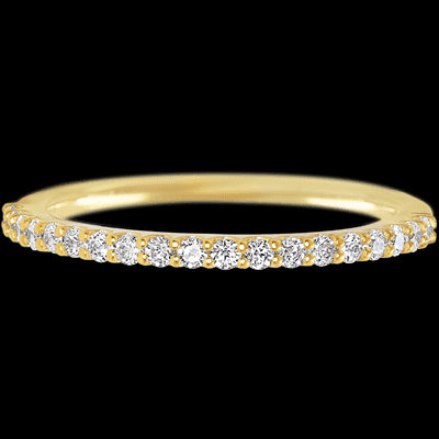 14K Yellow Gold band with 21 Round Lab Grown Diamond having TCW-.32