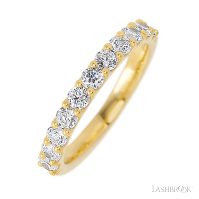 14K Yellow Gold band with 11 Round Lab Grown Diamond having TCW-.77