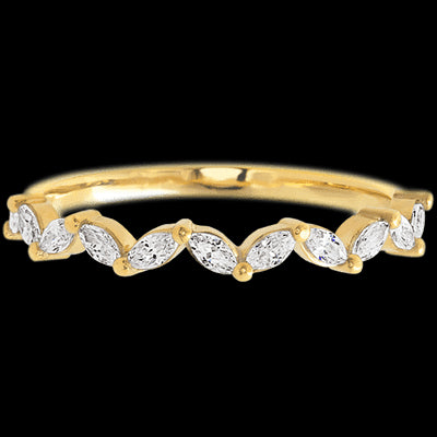 14K Yellow Gold band with 11 Marquise Lab Grown Diamond having TCW-.33