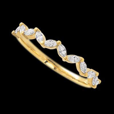 14K Yellow Gold band with 11 Marquise Lab Grown Diamond having TCW-.33
