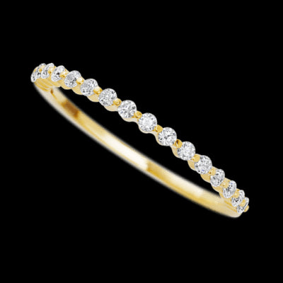 14K Yellow Gold band with 15 Round Lab Grown Diamond having TCW-.22