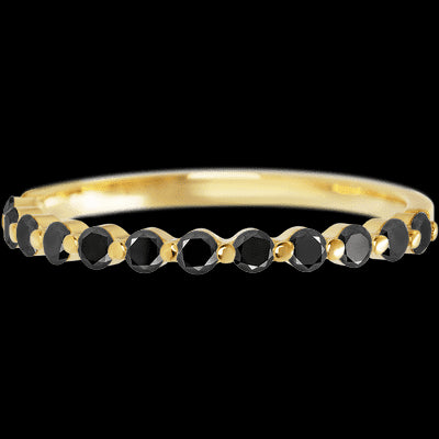 14K Yellow Gold band with 12 Round Black Diamond having TCW-.36
