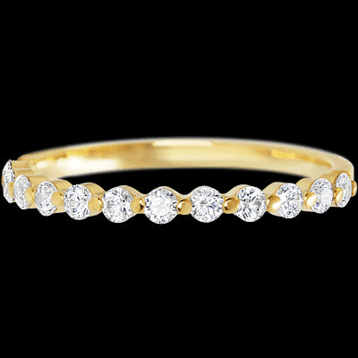 14K Yellow Gold band with 12 Round Lab Grown Diamond having TCW-.36