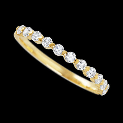 14K Yellow Gold band with 12 Round Lab Grown Diamond having TCW-.36