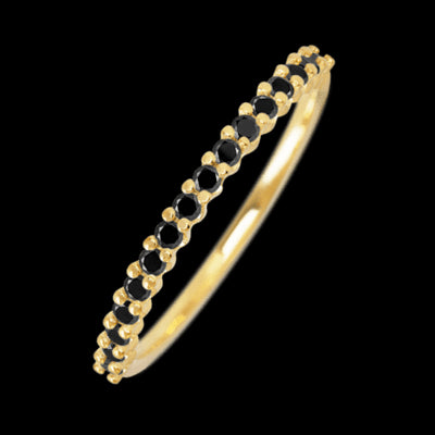 14K Yellow Gold band with 18 Round Black Diamond having TCW-.27
