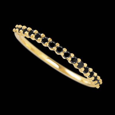 14K Yellow Gold band with 18 Round Black Diamond having TCW-.27