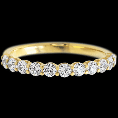 14K Yellow Gold band with 11 Round Lab Grown Diamond having TCW-.55