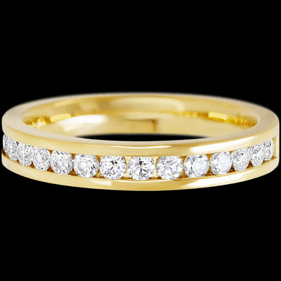 14K Yellow Gold band with 15 Round Lab Grown Diamond having TCW-.45