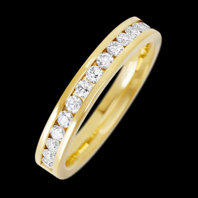 14K Yellow Gold band with 15 Round Lab Grown Diamond having TCW-.45