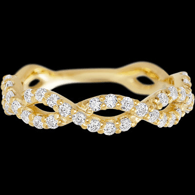 14K Yellow Gold band with 46 Round Lab Grown Diamond having TCW-.69