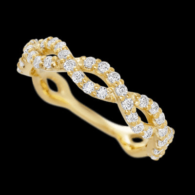 14K Yellow Gold band with 46 Round Lab Grown Diamond having TCW-.69