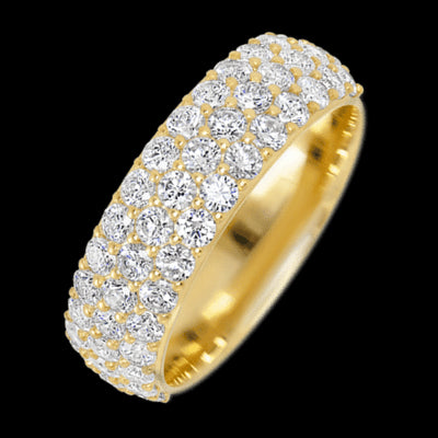 14K Yellow Gold band with 46 Round Lab Grown Diamond having TCW-1.38