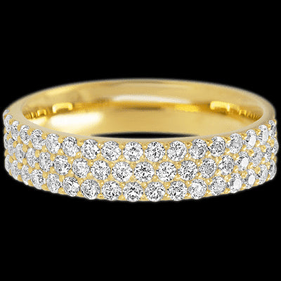 14K Yellow Gold band with 55 Round Lab Grown Diamond having TCW-.82