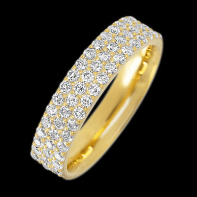 14K Yellow Gold band with 55 Round Lab Grown Diamond having TCW-.82