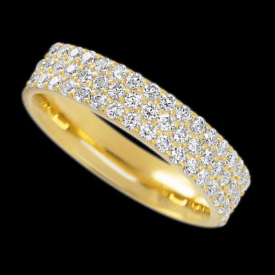 14K Yellow Gold band with 55 Round Lab Grown Diamond having TCW-.82