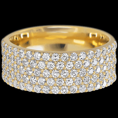 14K Yellow Gold band with 93 Round Lab Grown Diamond having TCW-1.4