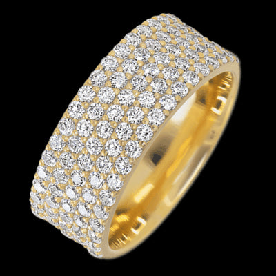 14K Yellow Gold band with 93 Round Lab Grown Diamond having TCW-1.4
