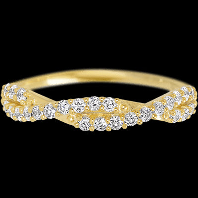 14K Yellow Gold band with 26 Round Lab Grown Diamond having TCW-.39