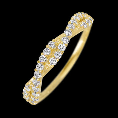 14K Yellow Gold band with 26 Round Lab Grown Diamond having TCW-.39