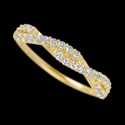 14K Yellow Gold band with 26 Round Lab Grown Diamond having TCW-.39