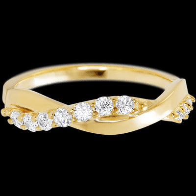 14K Yellow Gold band with 9 Round Lab Grown Diamond having TCW-.27