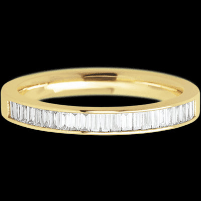 14K Yellow Gold band with 31 Baguette Lab Grown Diamond having TCW-.62