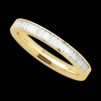 14K Yellow Gold band with 31 Baguette Lab Grown Diamond having TCW-.62
