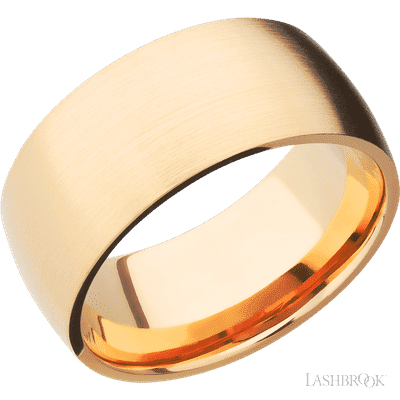 10 mm wide Domed 14K Yellow Gold band.