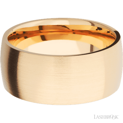 10 mm wide Domed 14K Yellow Gold band.