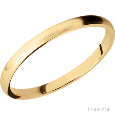 2 mm wide Domed 14K Yellow Gold band.