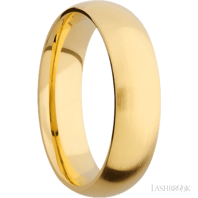 6 mm wide Domed 14K Yellow Gold band.